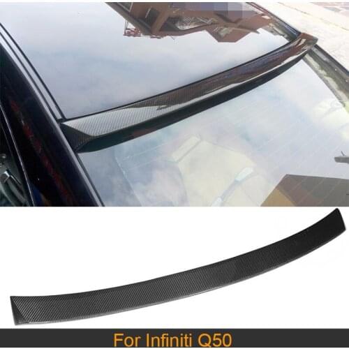 Carbon Fiber Rear Roof Spoiler Wing for Infiniti Q50 2014 - 2017 Car Rear Roof Lip Wing Spoiler FRP Gloss / Matte Black