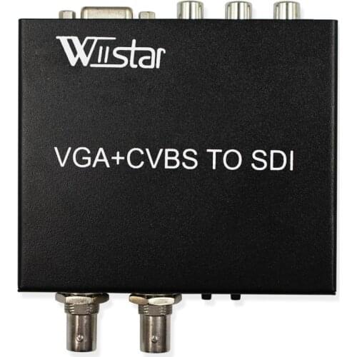 Wiistar VGA CVBS to SDI SD-SDI HD-SDI AV VGA Audio to SDI 3G-SDI Video Audio Converter Adapter 1080p for Monitor HDTV