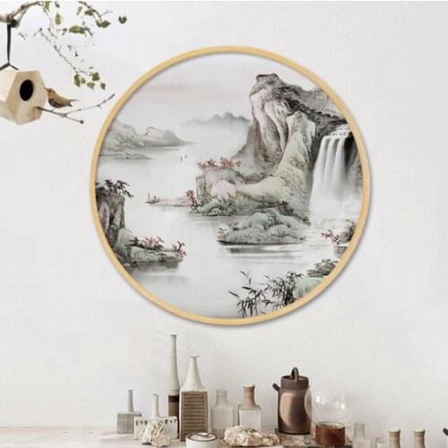 Vintage Wood Photo Frame Wooden Decoration Round Picture Frame Creative Decoration Wood Frame Craft Portrait Frame Photo Wall
