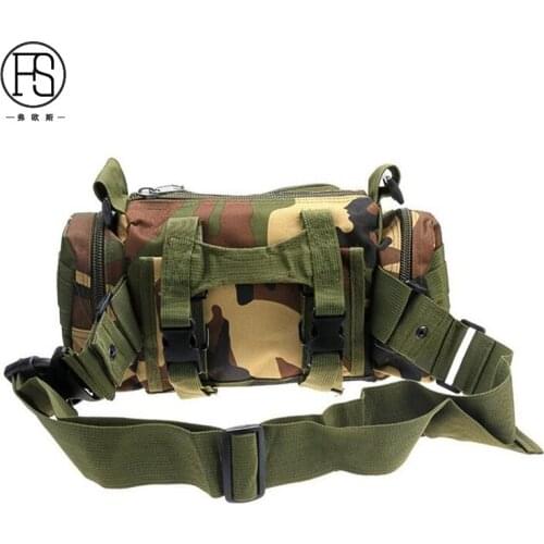 Military Camouflage Outdoor Sport Pack Men Waterproof Waist Bag Hiking Fishing Shoulder Bag Mini Cycling Waist Bag