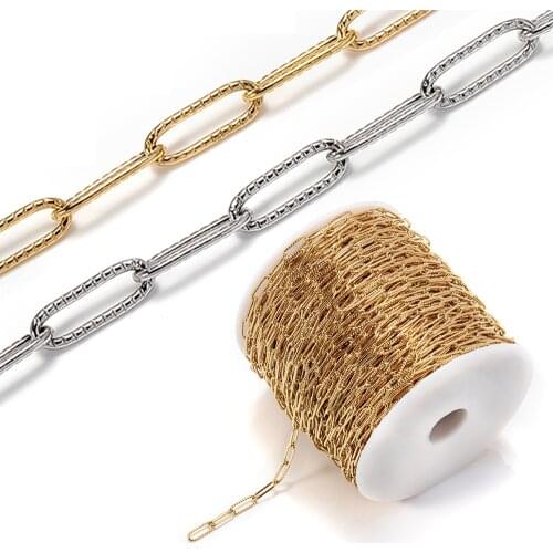 1meter Necklace Chains Stainless Steel Chain 4x12mm Cross Link Gold Chain Accessories Bracelet Chain for Jewelry Making DIY