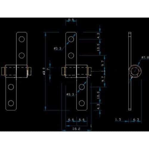 0.1N.m Torque Type Friction Positioning Hinge & 19mm Length (Right Side)