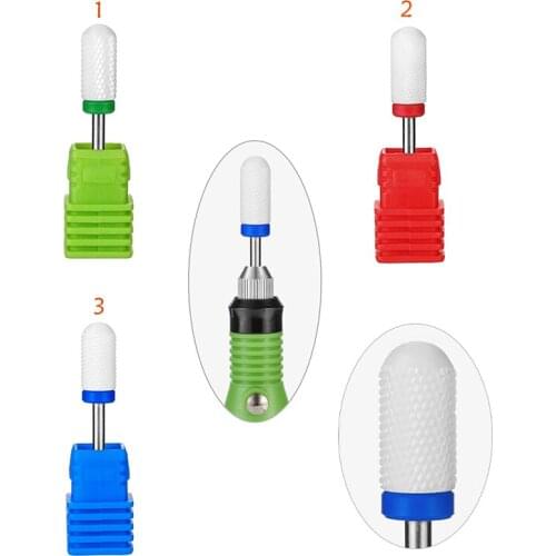 1Pcs 2.35mm Ceramic Nail Drill Bits Manicure Machine Accessories Rotary Electric Nail Files Manicure Cutter Nail Tools HF0014