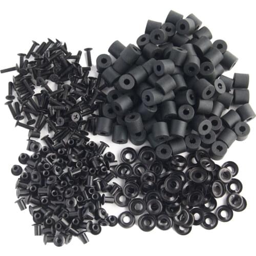 100pcs Chicago Screw Long Post Flat Headed With Metal Countersunk Finishing Washer Thick Rubber Washer For DIY Kydex Holster