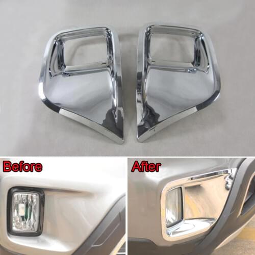 2pcs/pair Bumper ABS Chrome Front Fog Light Lamp Protector Cover Trim Bezel Decoration For 2013 Sportage AccessoriesCar Styling