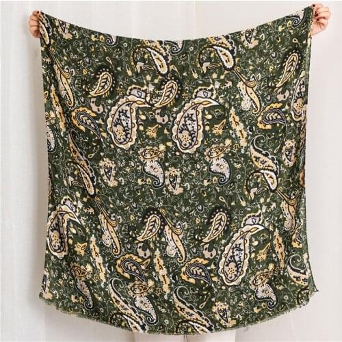 2020 Fashion Women Spain Cashew Floral Fringe Viscose Scarf Luxury Brand Shawl Foulard Scarves Wraps Neck Hijab Snood 180*90Cm