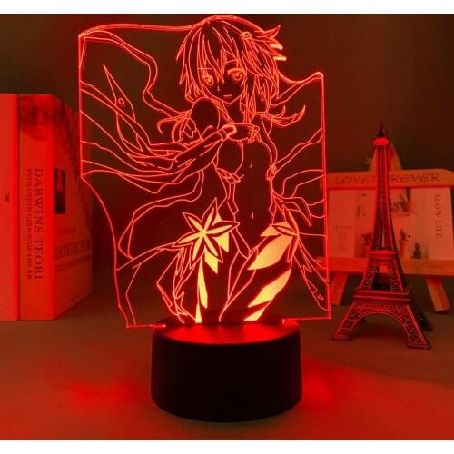3d Lamp Guilty Crown Inori Yuzuriha for Bedroom Decorative Night Light Birthday Gift Room Table Led Light Anime Guilty Crown
