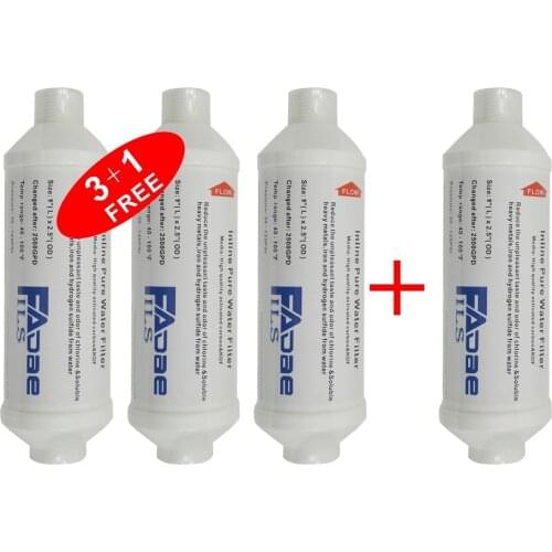 4 PACK of Inline Water Filter for Garden, RV ,Farming and outdoor use - Removes Chlorine, Chloramines, VOCs, Pesticides,Bacteria