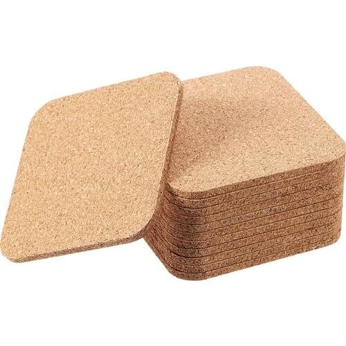 5PCS Crafts Household Supplies Cork Coaster Mini Board Table Decor DIY Reusable Squares Round Pad Cup Mat