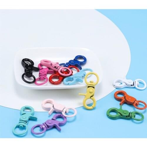 5Pcs Colorful Metal Lobster Clasps Clips Bag Car Key Rings Connectors Key Hooks For DIY Keychain Jewelry Making Accessories