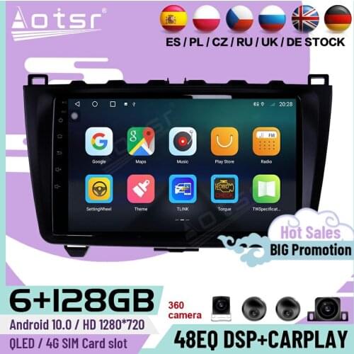 6+128G Carplay Multimedia Stereo Android Player For Mazda 6 2008 2009 2010 2011 2012 GPS Navigation Car Radio Receiver Head Unit