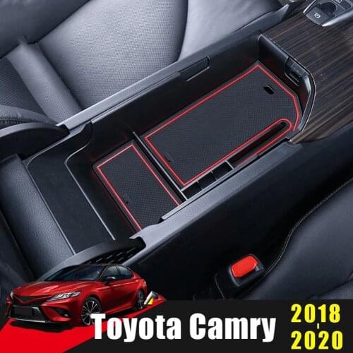 ABS Plastic Car Central Armrest Box Car Center Console Arm Rest Box Glove Box For Toyota Camry 2018 2019 Car Accessories