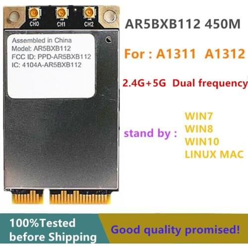 AR5BXB112 AR9380 Dual Band 450Mbps Wifi Mini PCI-E Wireless Card for Apple 802.11a / b / g / n Wlan Card