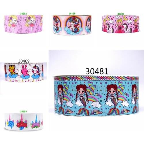 Free shipping 50 yard flower printed grosgrain ribbon 30481