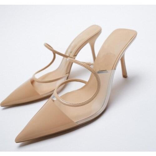 Vintage Casual Womens High Heels Back Strap Thin Womens Sandals Party Sexy Women Dress Shoes Zapatillas Mujer Women Mules Shoe