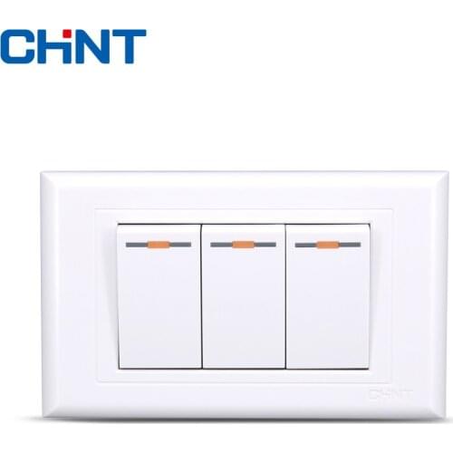 CHINT Switch Socket 118 Type Home Switch NEW5G Two Position Three Gang Two Way Switch Panel