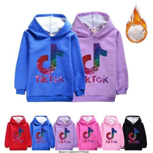 Tik Tok Kids Hoodie Sweater Autumn Winter Boys Sweat shirt Girls Tik Tok Print Children Toddlers Hooded Thick Warm Casual Wear