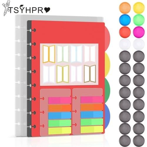 DIY Junior/A5 Discbound Covers Binding Discs Dividers Sets DIY planner Accessories C2106-66