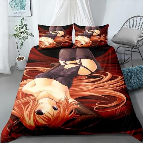 Home Textiles 2/3 Piece Sexy Women Bedding 3D Print Anime Duvet Cover for Boys Girls Microfiber Bed Linen Set Comforter Cover