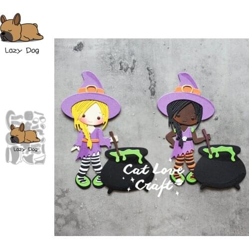 Halloween Witch Metal Cutting Dies Scrapbooking Stencil DIY Mold Knife Craft Embossing Die Cuts Card Making New Dies For 2020