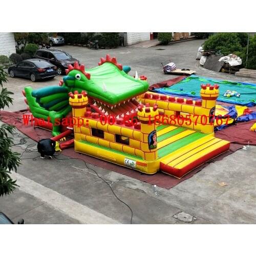 China Guangzhou) Factory direct inflatable slide / castle / trampoline / pool slide /Crocodile obstacle castle YLY-055
