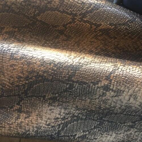 Synthetic PU snake printed leather material H004
