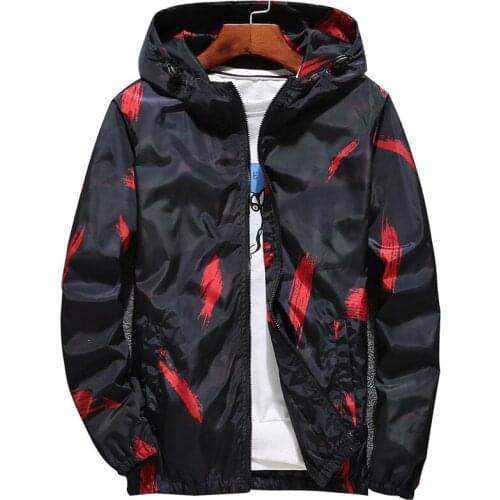 2021 New Mens Spring Autumn Jacket Camouflage Jacket Jacket Mens Hooded Thin Windproof Jacket Large Size Baseball Clothes