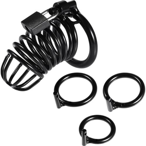 Adult Games Metal Cock Cage 3 Size Lockable Sex Toys for Men Gay Couple Penis Cock Ring Sleeve Male Chastity Device Lock Cage