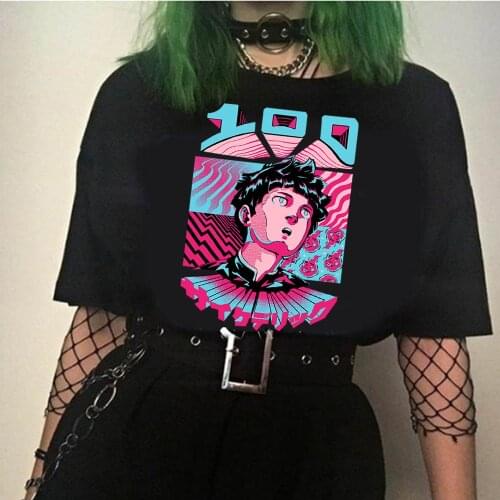 Mob Psycho 100 T Shirt Men Funny Tops HTees Harajuku Unisex Anime T-shirt Male Tshirt