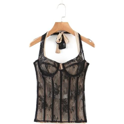 JC·KILIG 2021 New Lace Inner Strap Vest Wrap Chest Top to Wear Outside L9571