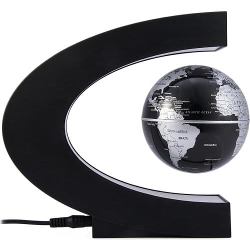 Novelty C Shape Night Light LED World Map Floating Globe Magnetic Levitation Light Birthday Gift Home Decor Night lamp Lighting