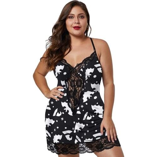 New Sex Costumes Plus Size Women Sexy Lingerie Hot Erotic Apparel Porno Lace Flower Sleepwear Underwear Nightwear Night Gown