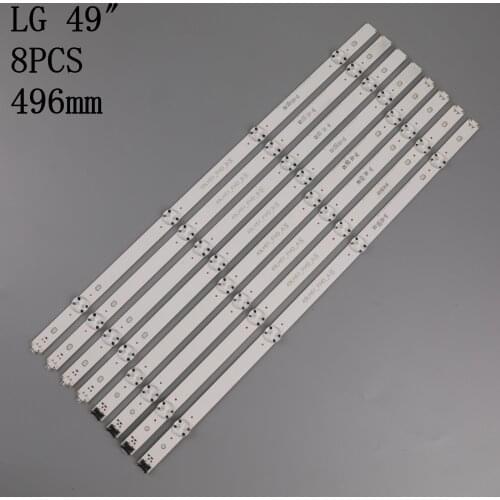 New 8pcs/set LED strip for LG 49LH590V HC490DUN 49LH5700 49LJ51/LJ57_FHD_A B Type LG innotek 17Y 49_FHD A B EAU63673013