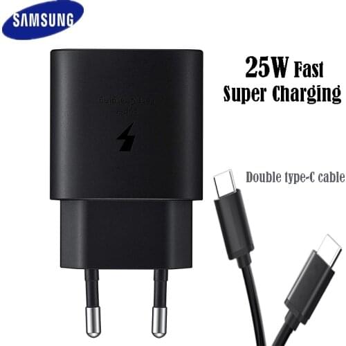 Samsung S20 Plus Super Fast Charger Original 25W Quick Charge Adapter Type C To Type C Cable For Galaxy S20+ Note 10 Plus A71 5G