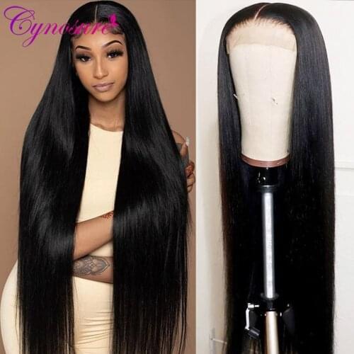 Cynosure 5x5 Lace Closure Wig Brazilian Straight Lace Front Wig HD Transparent Lace Wigs For Women Human Hair Remy Closure Wig