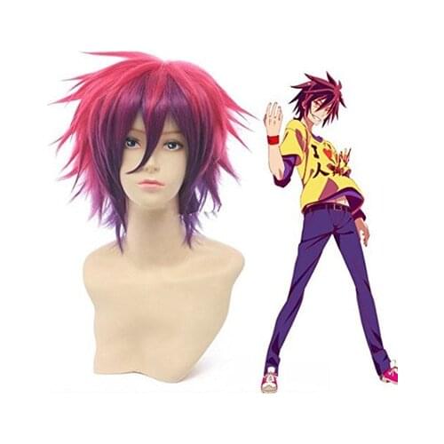 Anime No Game No Life Sora Cosplay Short Fluffy Layered Mixed Color Heat Resistant Synthetic Hair Wigs+Free Wig Cap Cosplay WIg