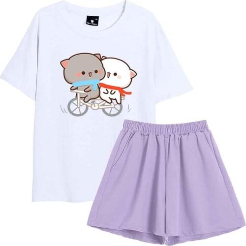 Simple Summer Nightwear Women Set Cartoon Pajamas for Women Simple Sleepwear Cute Sleepwear Nightwear Pijama Plus Size Homewear