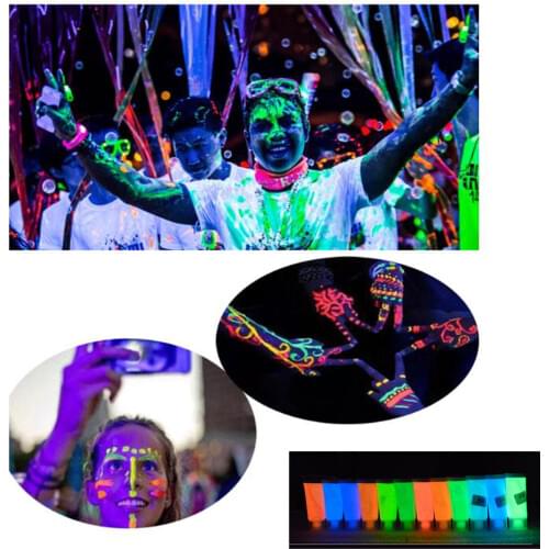 Pixco Photography Props 3Pc Party Colorful DIY Body painting luminous pigment luminous paint safety and environmental protection