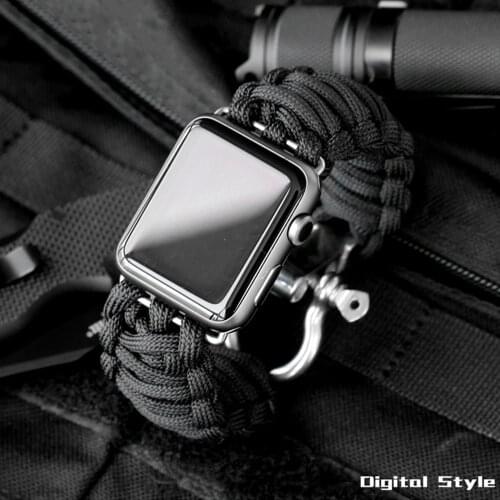 Strap For Apple Watch band 6 se 5 4 3 44mm 40mm Survival Rope Metal Bolt Clasp nylon sport belt Bracelet iwatch band 42mm 38mm