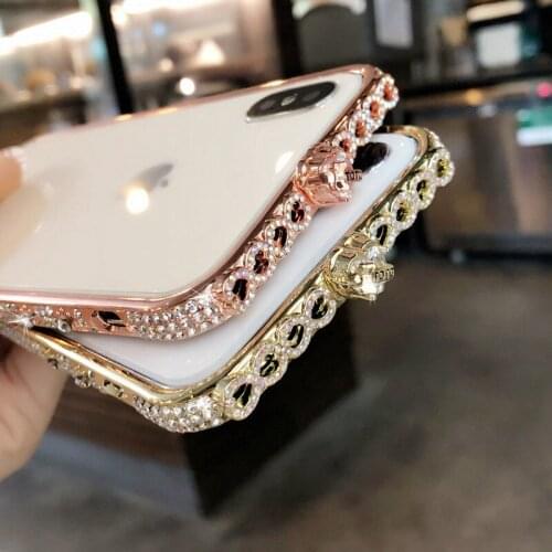 Luxury Bling Diamond Bumper For Iphone 13 12 11 Pro Max X Xr Xs Max 8 7 Plus Case Glitter Rhinestone Jewelled Metal Shiny Frame
