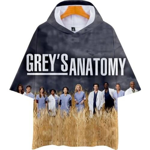 GREYS ANATOMY Hooded T Shirt Unisex T-shirt Tumblr Casual Harajuku Tshirt Greys Anatomy T Shirts Fashion Plus Size Tee Shirt