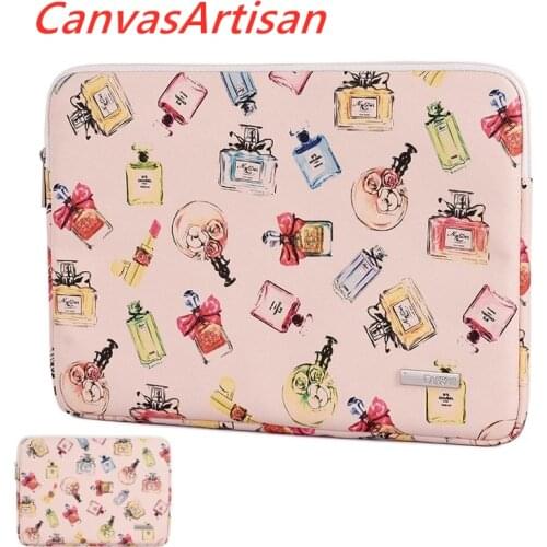 CanvasArtisan Brand Laptop Bag 11",12",13",14",15",15.6",Perfume Printing Sleeve Case For Macbook Air Pro Notebook,Dropship V007
