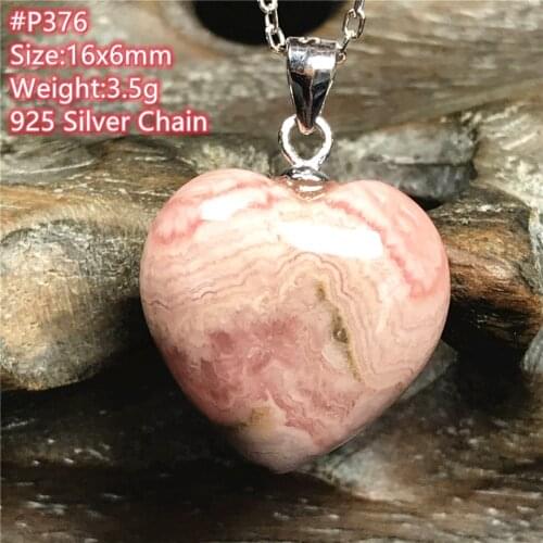 Top Natural Heart Red Rhodochrosite Necklace Pendant Jewelry For Women Men Stone Crystal Beads 925 Silver Chains Gemstone AAAAA