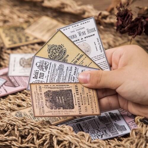 Vintage European and American poster sticker DIY scrapbook junk journal base collage mobile diary happy plan decoration sticker