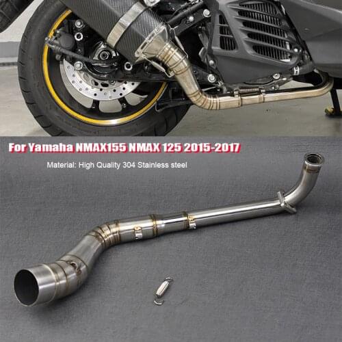 Slip-On For Yamaha NMAX155 NMAX 125 2015 2016 2017 Motorcycle Exhaust Pipe Scooter Front Exhaust Pipe 304 Stainless Steel NEW