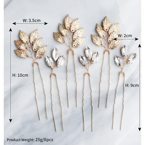 1/3/6 Pcs Hair Accessories Women Ornaments Handmade Simple Leaves Pins Clips Bridal Headpiece For Wedding