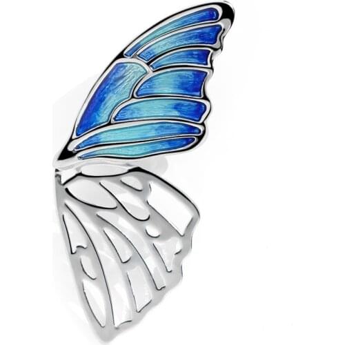 Red Blue Butterfly Wings Pin For Womens Elegance Brooch Jewelry Party Office Clothes Scarf Buckle Garment Accessories Gift