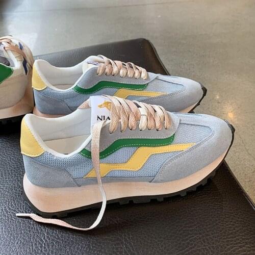 Vulcanize Trainers Smile Circle 2021 Spring Sneakers Women Flat Platform Shoes Fashion Lace-up Casual Shoes Outdoor Sneaker