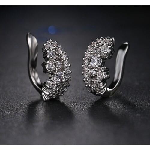 Bettyue Brand Fashion Charm Cheap Clip On Earrings White Cubic Zircon Gothic Style Jewelry Earring For Woman Wedding Party Gift