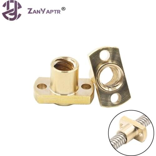 1Pc 3D Printer Parts T8 Nut H Flange Copper Nut Pitch 2mm Lead 8mm for T8 Screw Trapezoidal Screw